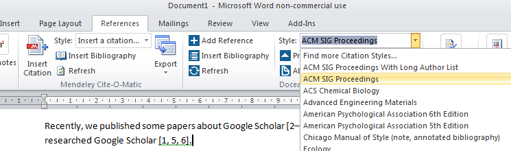 Change the citation style in Microsoft Word Change the citation style of the BibTeX entries