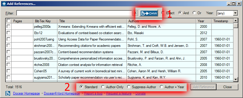 New Docear4Word Features